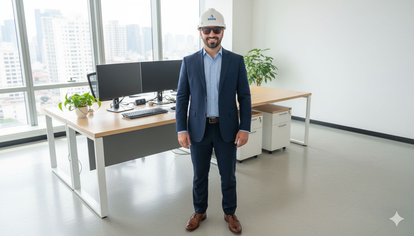 Immagine del titolare dell'azienda in ufficio